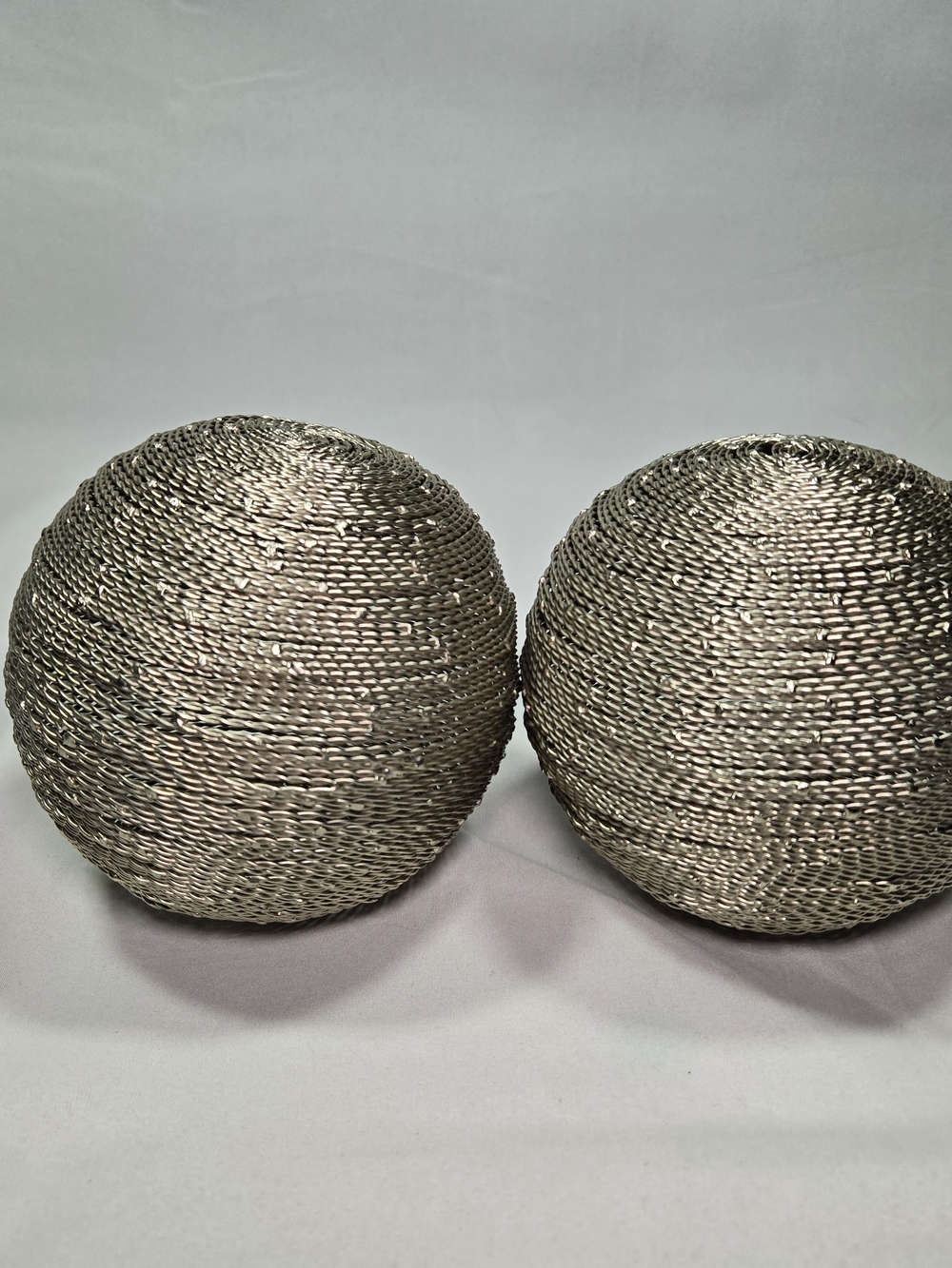 Z GALLERIE Orion 5" Nickle Spheres (2) MCM Industrial Modern Decor